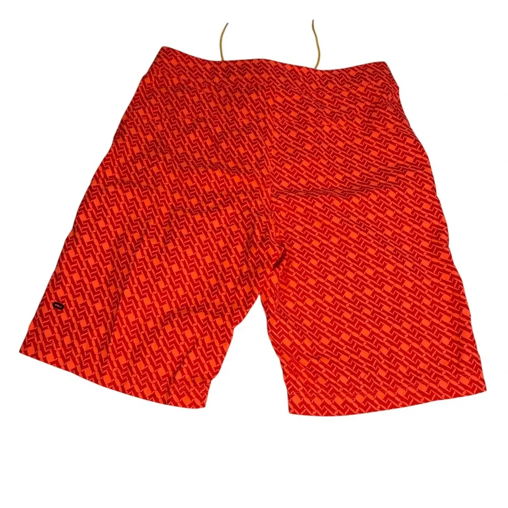 Nike Livestrong Mens Orange Geometric Board Shorts Swim‎ Trunks Size 30 1368